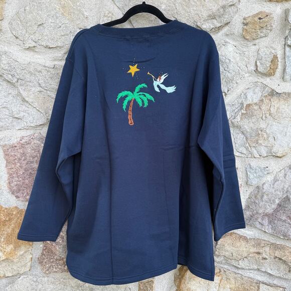 NWT QUACKER FACTORY EMBROIDERED NATIVITY SWEATSHIRT SIZE 1X - Picture 4 of 7